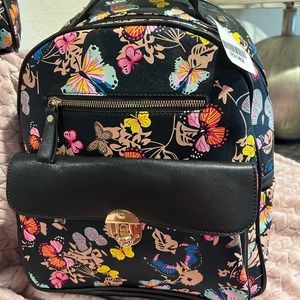 NEW! Large Backpack - Butterfly Print Black